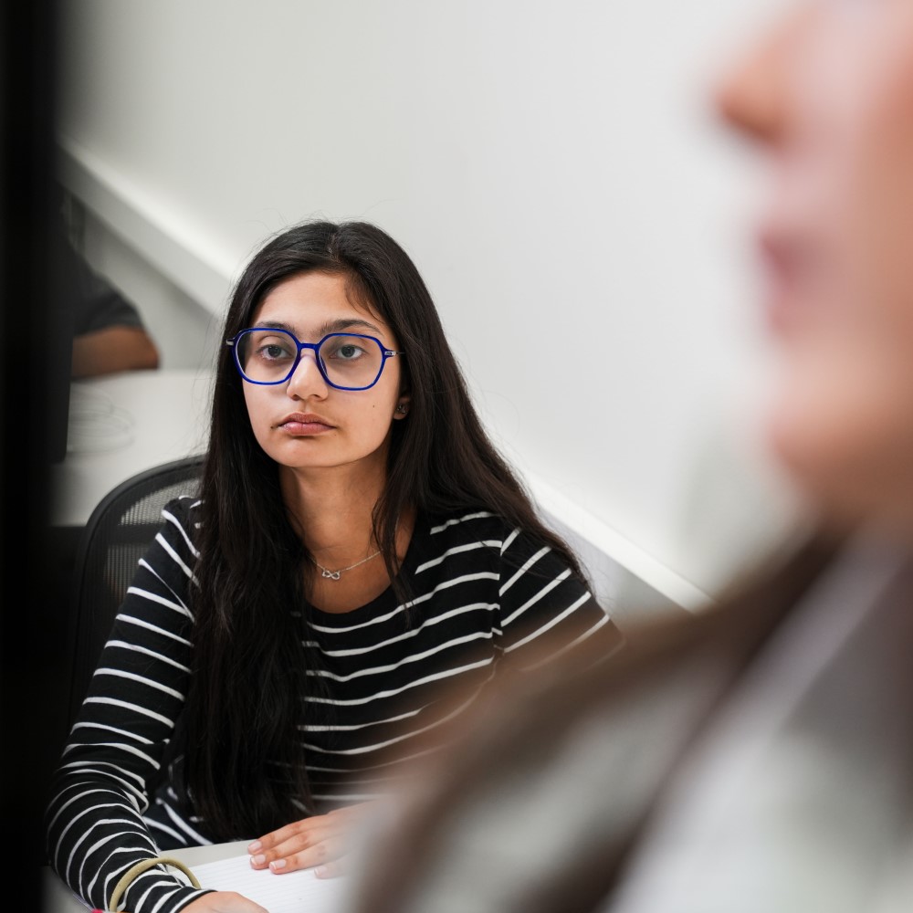 Student paying attention to a tutoring session